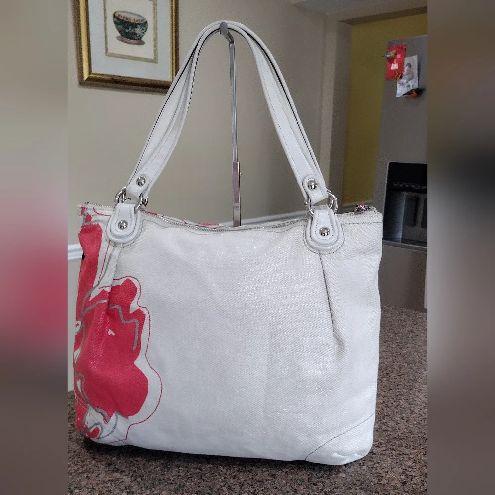 Coach Poppy Placed Flower Glam Sequin Tote